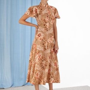 Rosa flutter midi dress, size0p, Zimmerman